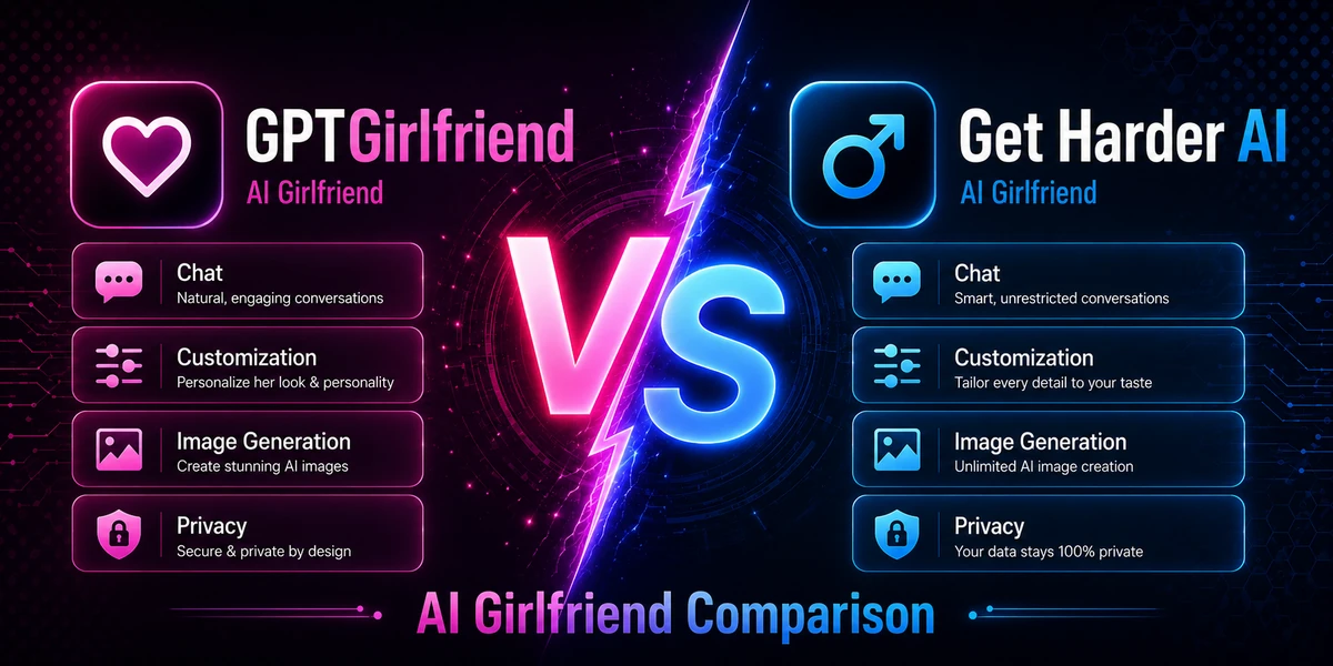 GPTGirlfriend vs Get Harder AI: Which AI Girlfriend Platform Is Better?